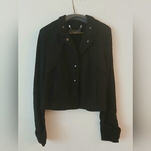 Proenza Schouler Cuffed Wool Blazer Cut Jacket
